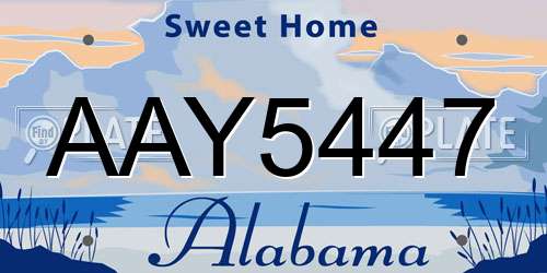 AAY5447 Alabama License Plate