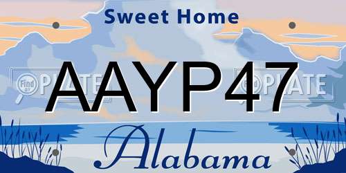 AAYP47 Alabama License Plate