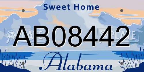 AB08442 Alabama License Plate