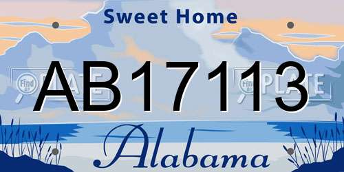 AB17113 Alabama License Plate