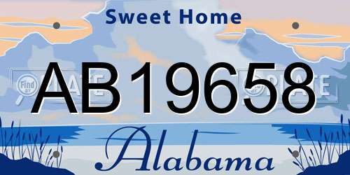 AB19658 Alabama License Plate