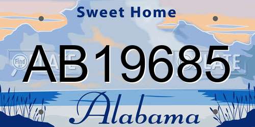 AB19685 Alabama License Plate