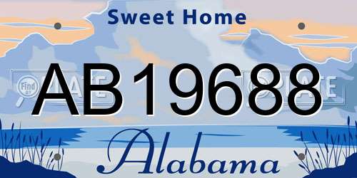 AB19688 Alabama License Plate