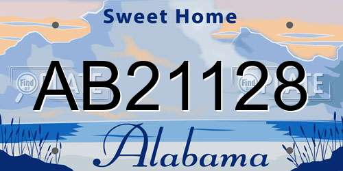 AB21128 Alabama License Plate