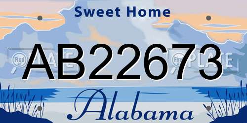 AB22673 Alabama License Plate