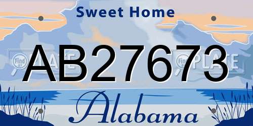 AB27673 Alabama License Plate