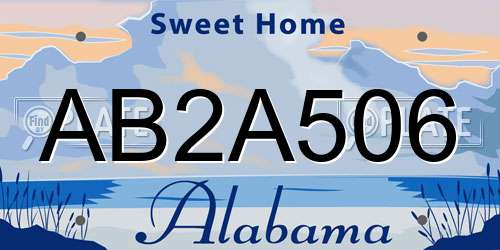 AB2A506 Alabama License Plate