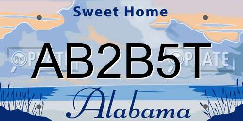 AB2B5T Alabama License Plate