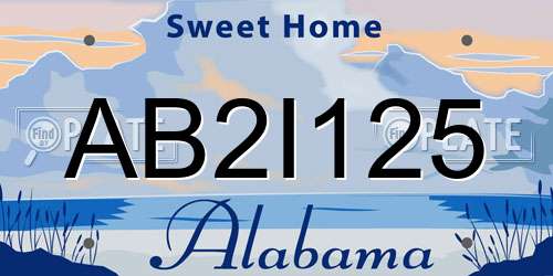 AB2I125 Alabama License Plate