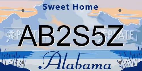 AB2S5Z Alabama License Plate