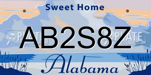 AB2S8Z Alabama License Plate