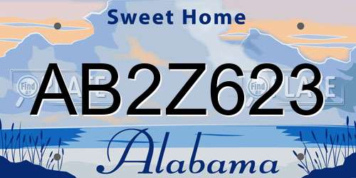 AB2Z623 Alabama License Plate