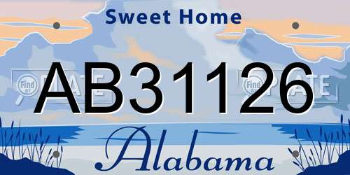 AB31126 Alabama License Plate