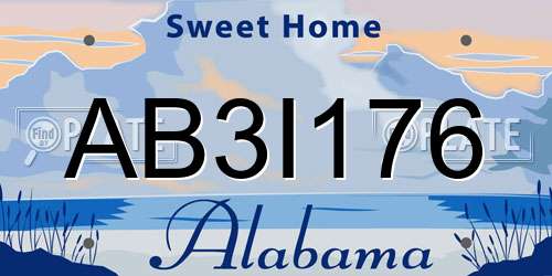 AB3I176 Alabama License Plate