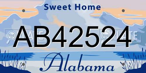 AB42524 Alabama License Plate