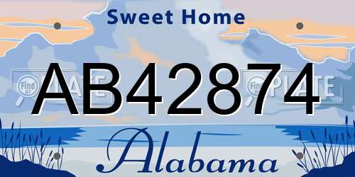 AB42874 Alabama License Plate