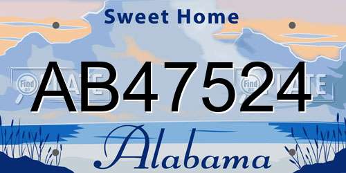 AB47524 Alabama License Plate
