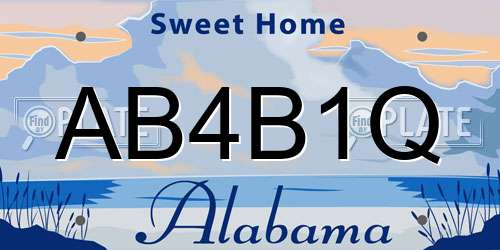 AB4B1Q Alabama License Plate
