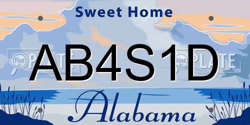 AB4S1D Alabama License Plate