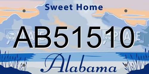AB51510 Alabama License Plate