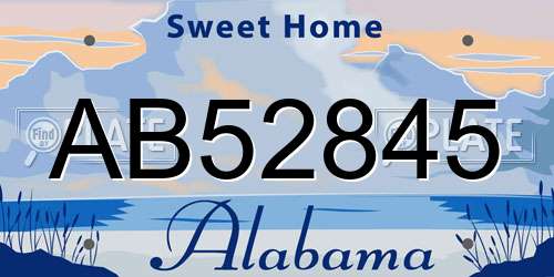 AB52845 Alabama License Plate