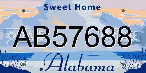 AB57688 Alabama License Plate