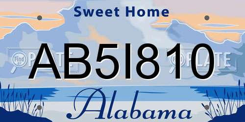 AB5I810 Alabama License Plate