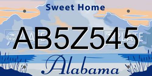 AB5Z545 Alabama License Plate