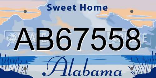 AB67558 Alabama License Plate