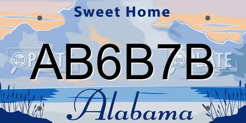 AB6B7B Alabama License Plate