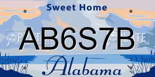 AB6S7B Alabama License Plate