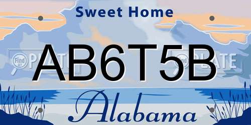 AB6T5B Alabama License Plate