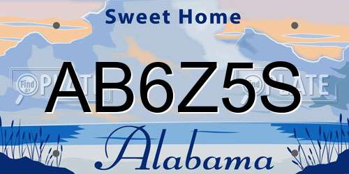 AB6Z5S Alabama License Plate