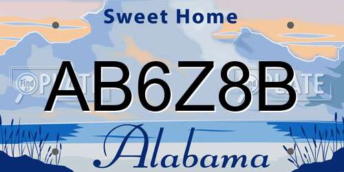 AB6Z8B Alabama License Plate