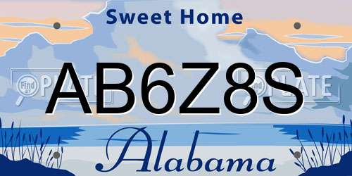 AB6Z8S Alabama License Plate