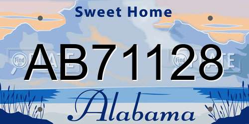 AB71128 Alabama License Plate