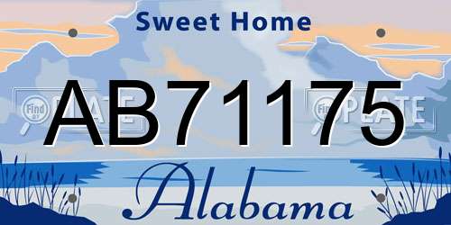 AB71175 Alabama License Plate