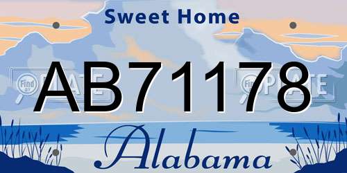 AB71178 Alabama License Plate