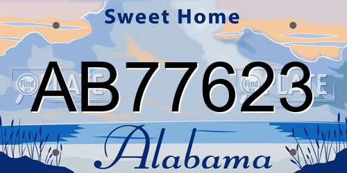 AB77623 Alabama License Plate