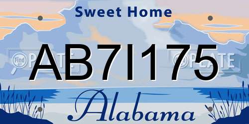 AB7I175 Alabama License Plate