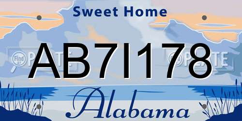 AB7I178 Alabama License Plate