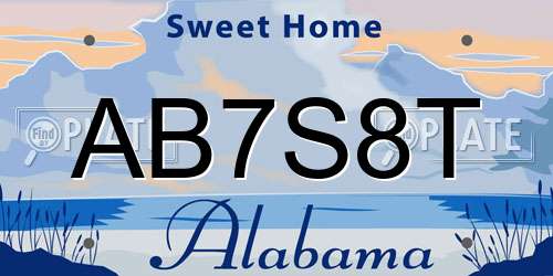 AB7S8T Alabama License Plate