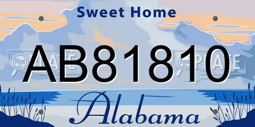 AB81810 Alabama License Plate
