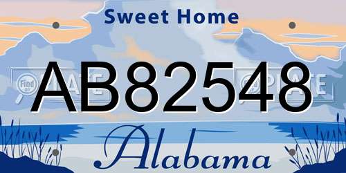 AB82548 Alabama License Plate