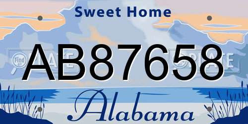 AB87658 Alabama License Plate