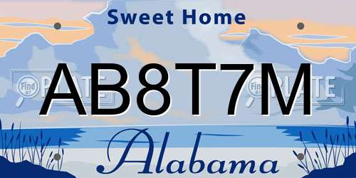 AB8T7M Alabama License Plate