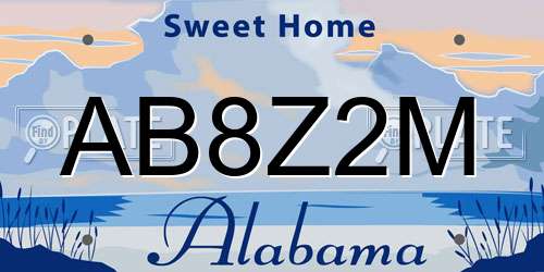 AB8Z2M Alabama License Plate