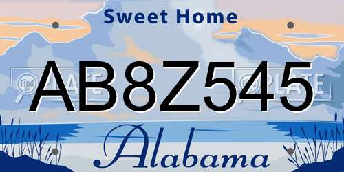 AB8Z545 Alabama License Plate