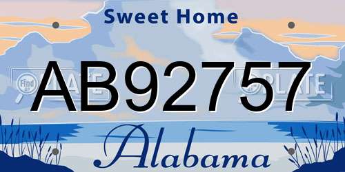 AB92757 Alabama License Plate
