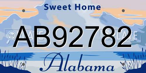 AB92782 Alabama License Plate